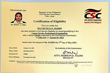 Civil Service Eligibility - Professional Level