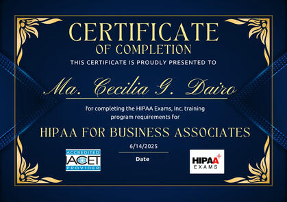 HIPAA Training Certificate