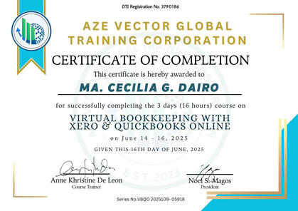 QuickBooks and Xero Training Certificate