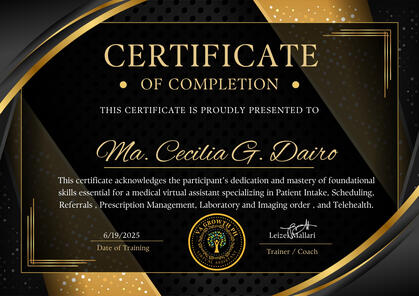 Medical Admin Training Certificate